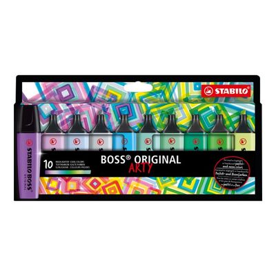 STABILO BOSS ORIGINAL ARTY - Pack de 10 surligneurs - couleurs froides assorties