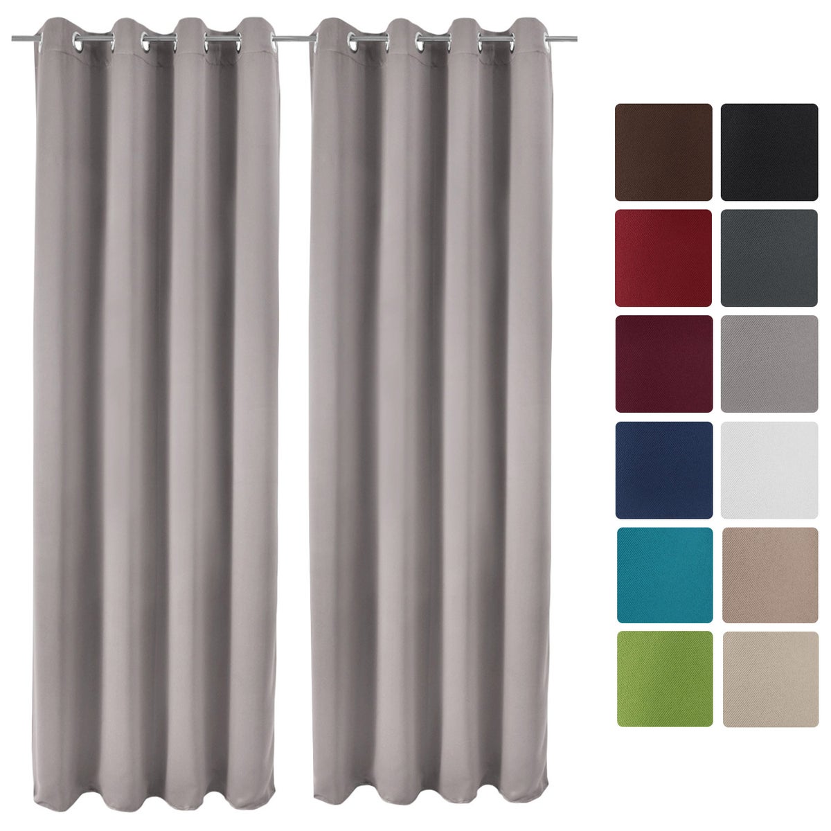 Beautissu Amelie BO Gordijn met Ring 140x245cm Grijs (set van 2)