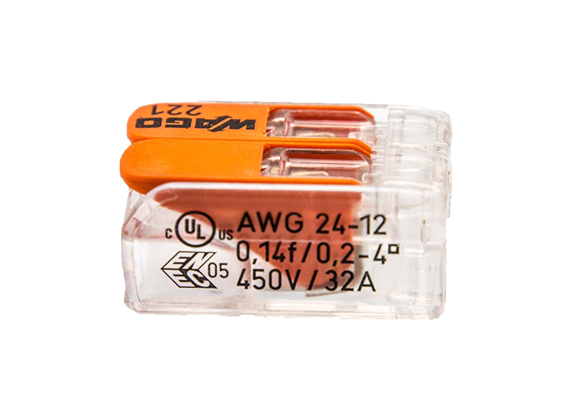BBA WAGO klem 221 2-voudig 0,2 - 4 mm² (5 stuks)