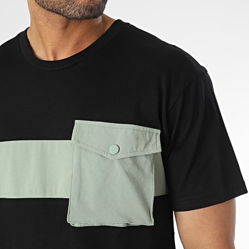 Tee Shirt Poche Noir Vert