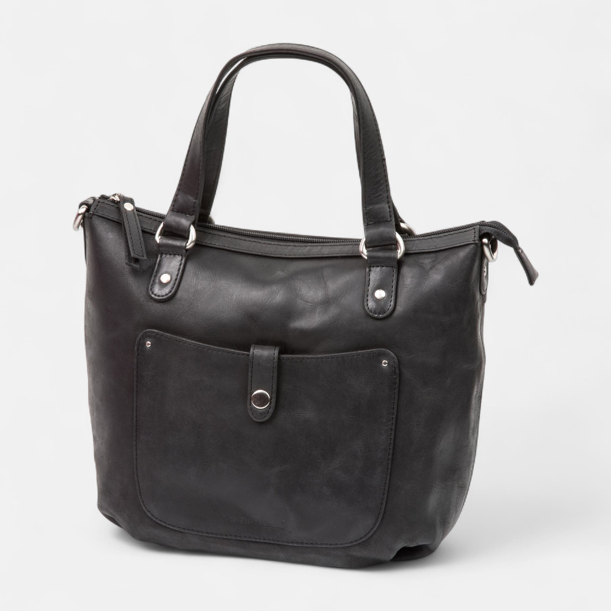 Sac bandoulière en cuir noir