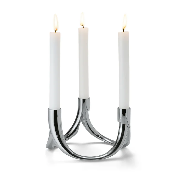 Philippi - Bow Kerzenhalter für 2 Kerzen, silber
