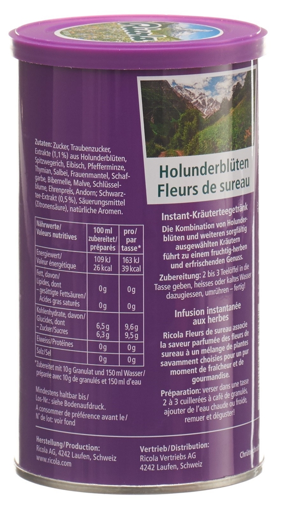 Ricola Instant-Tee Gran Holunderblüten Ds 200 g