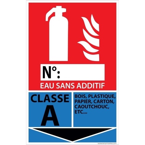 Panneau signalétique Extincteur pour Feux de Classe A - 160 x 250 mm