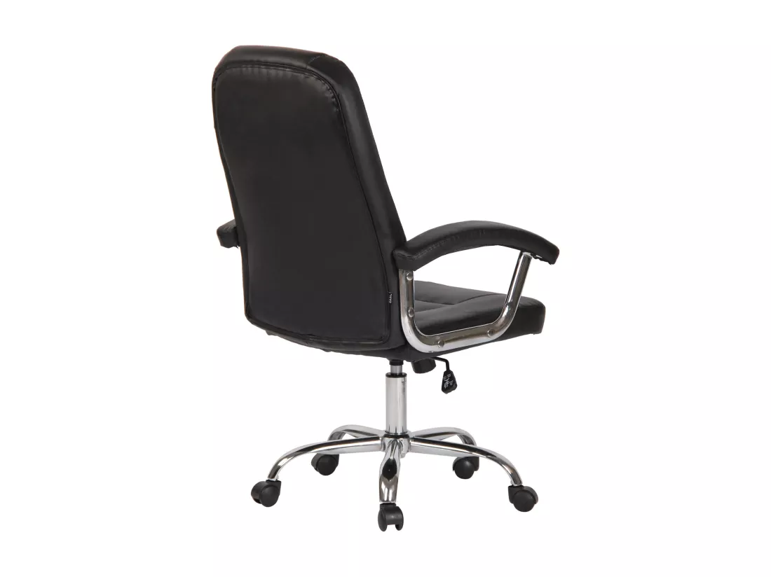 Chaise de bureau - Similicuir & Métal chromé - Noir - Reedville