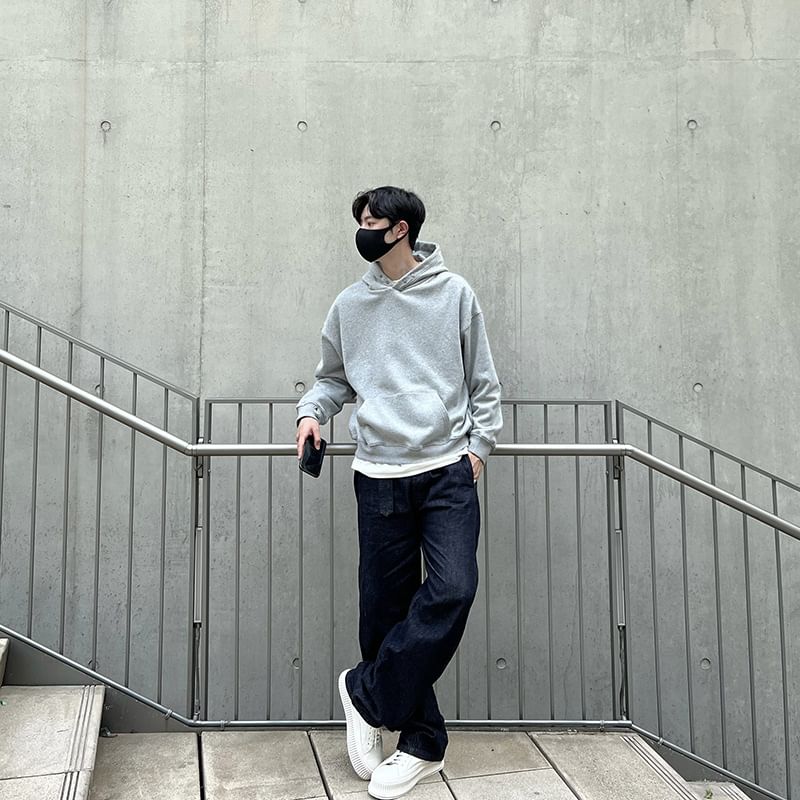 Omozando - Mid Rise Washed Loose Fit Jeans