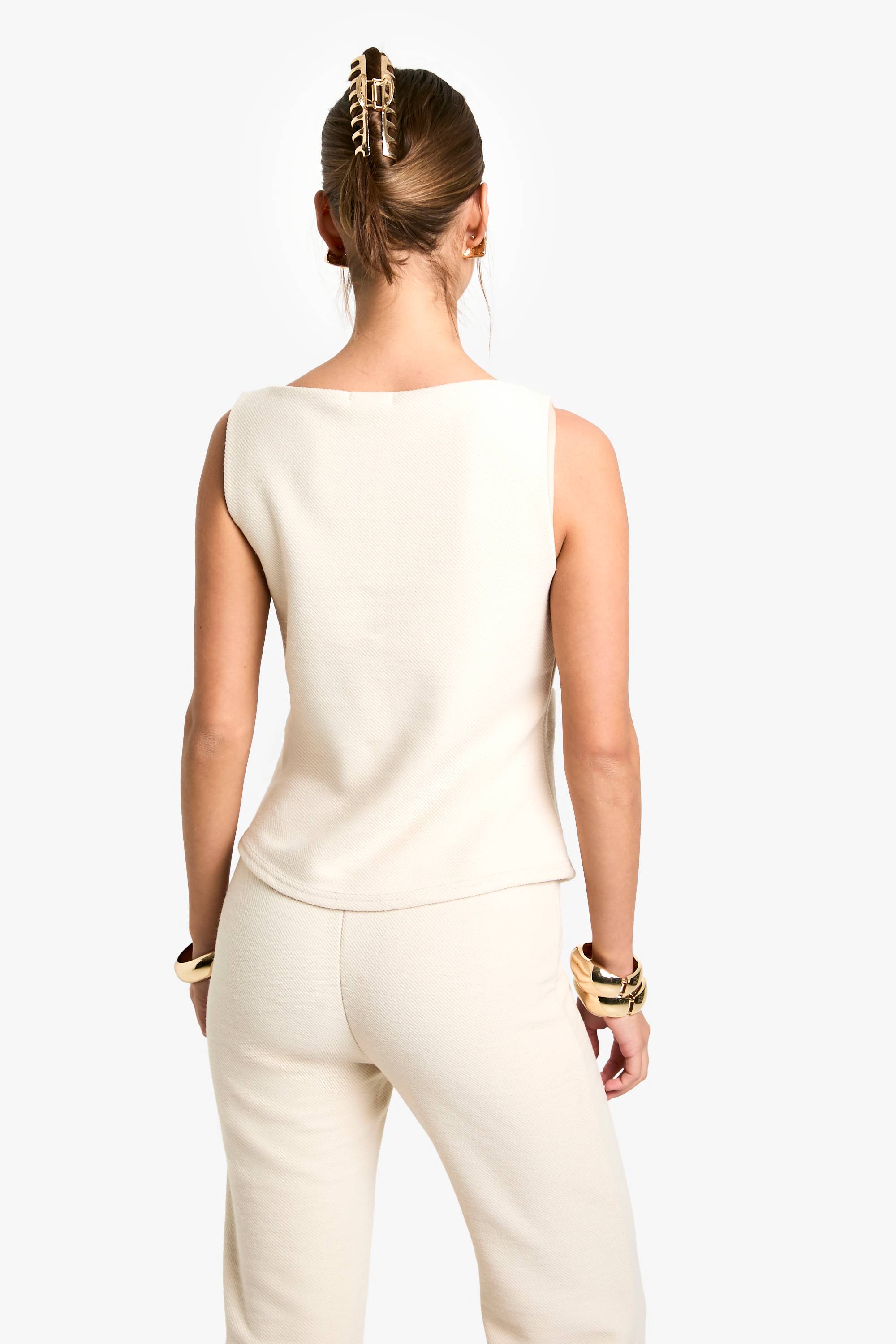 boohoo Gilet texturé à boutons