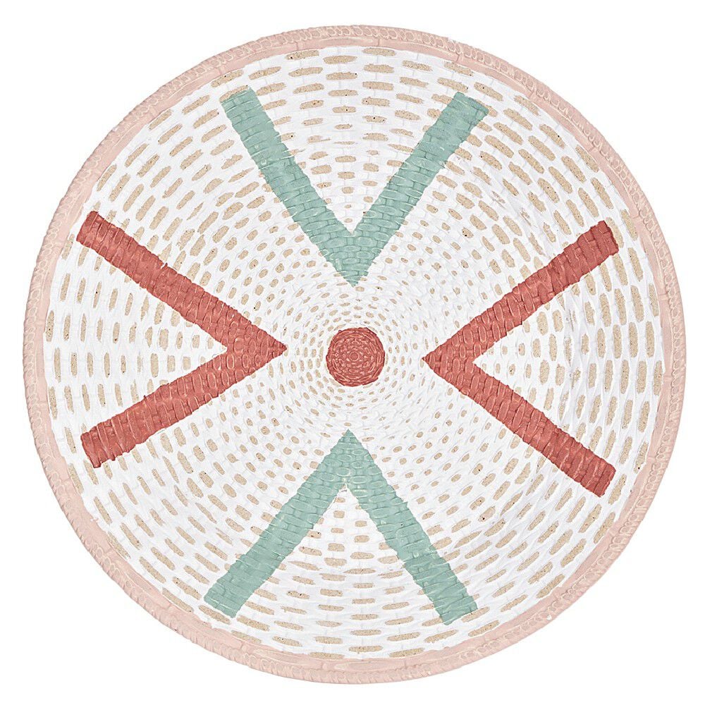 Assiette murale ronde motif géométrique en mdf