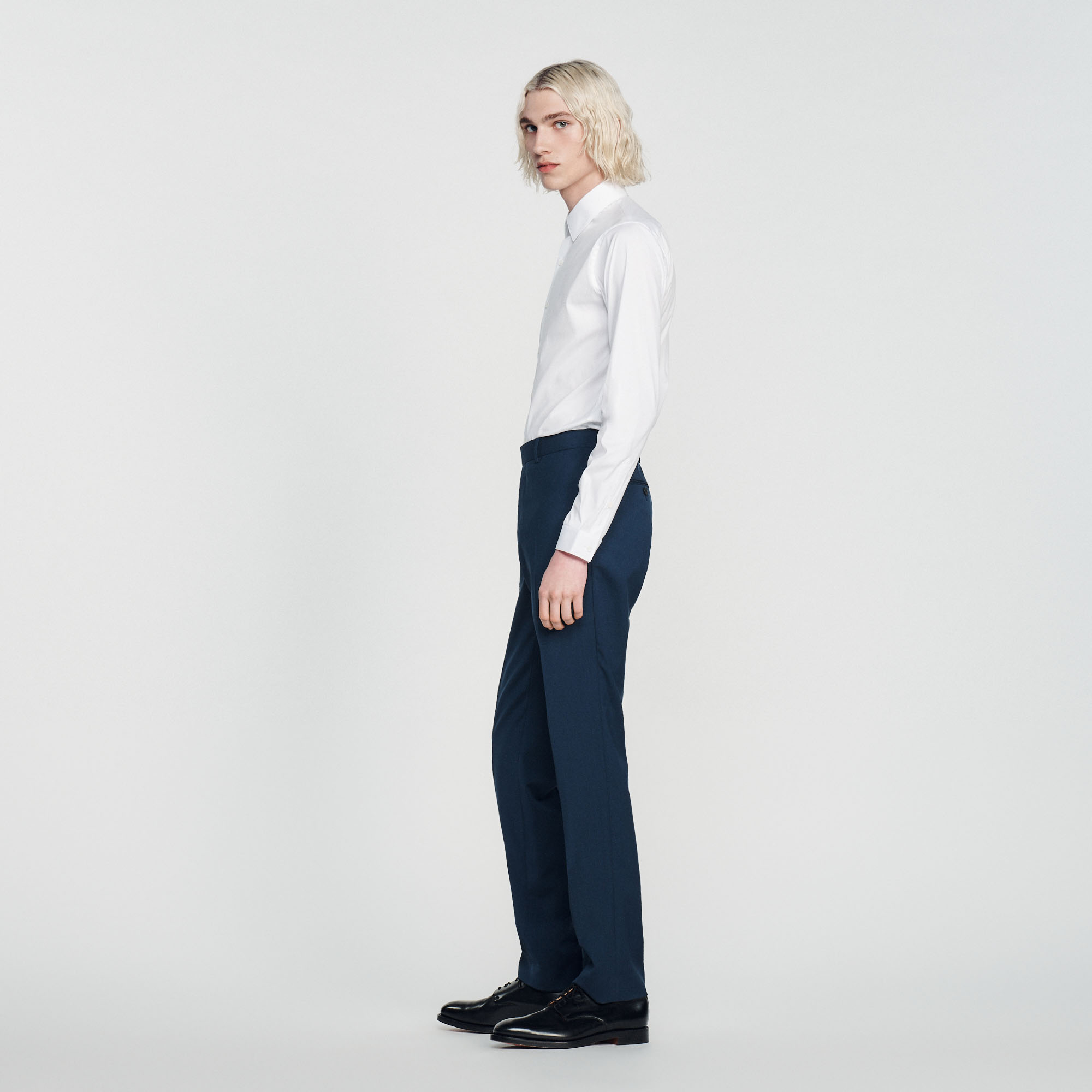 Pantalon de costume en laine stretch