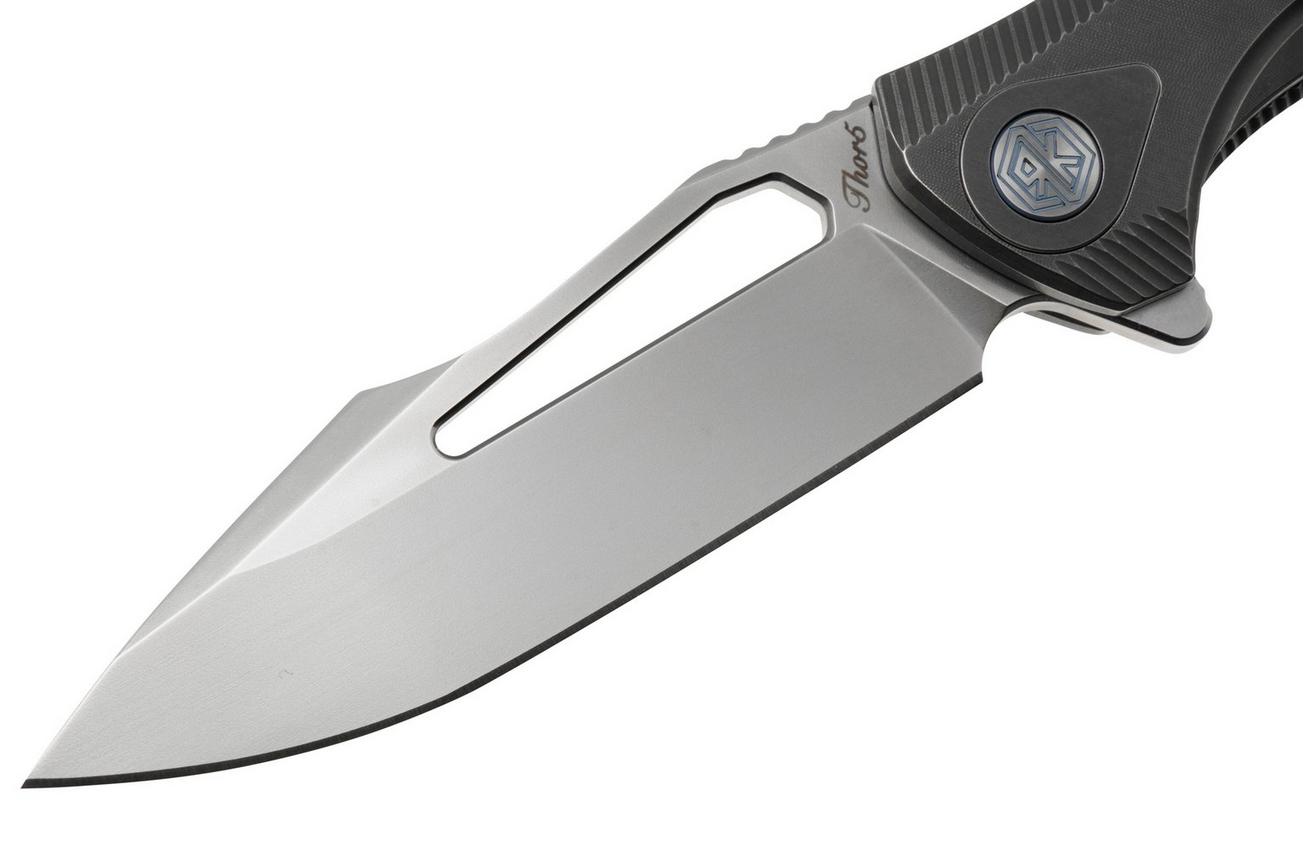 Rike Knife Thor 5 Bead Blasted M390, Dark Gray Titanium, integraalzakmes
