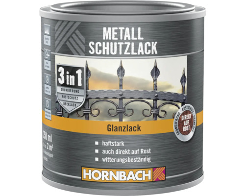 HORNBACH 3-in-1 Metaalbeschermende Verf, Glanzend Wit, 250 ml