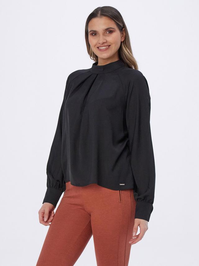 Bluse mit Stehkragen