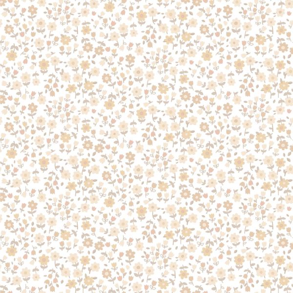 Estahome Bloementjes Behang III - 0,53 x 10,05 m - Beige