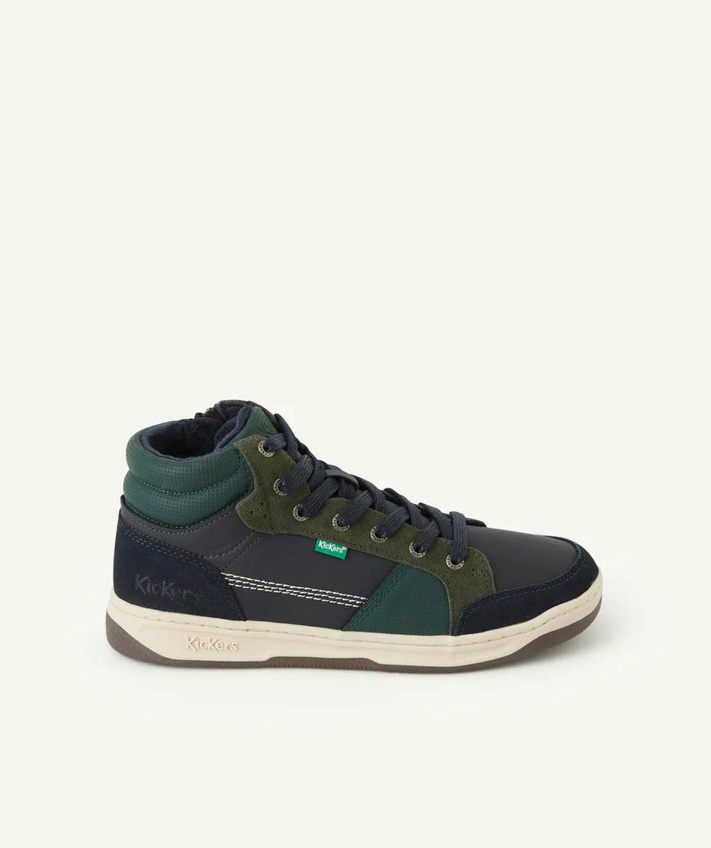 KICKERSBASKETS GARÇON KICKOSTA BLEU MARINE ET VERT