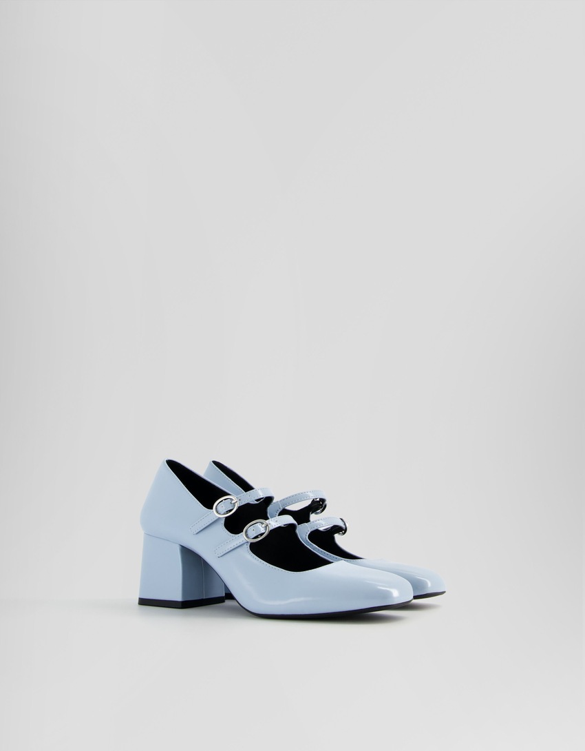 sapatos Mary Jane com salto bloco