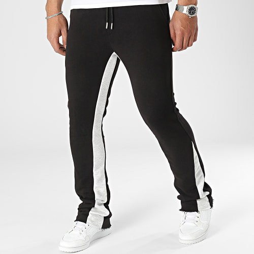 Pantalon Jogging Noir Gris Chiné