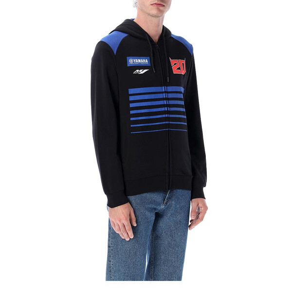 Fabio Quartararo - Sweat zippé à capuche Dual FQ20 Yamaha Noir / Bleu