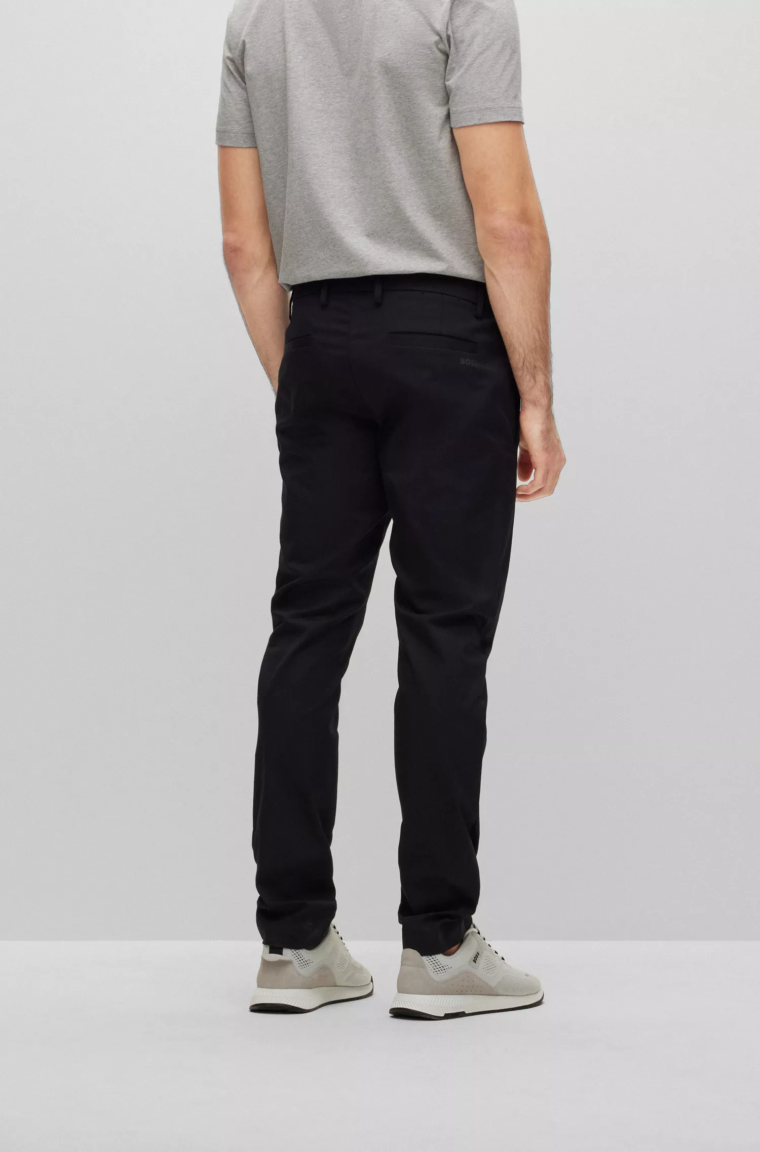 Calça chino BOSS verde-limão em mistura de algodão.
