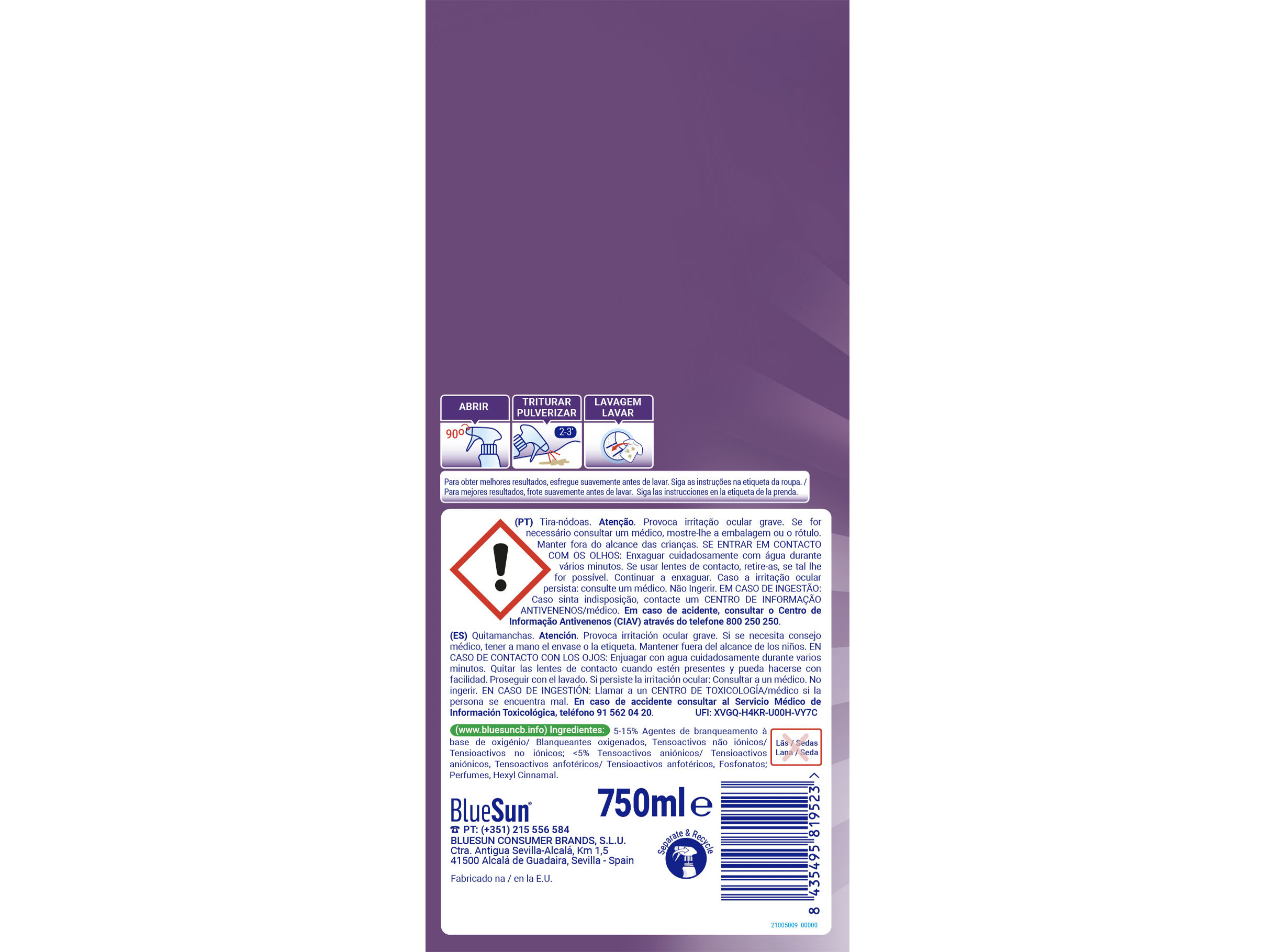 TIRA NÓDOAS A  SPRAY BRANCA E COR 750ML