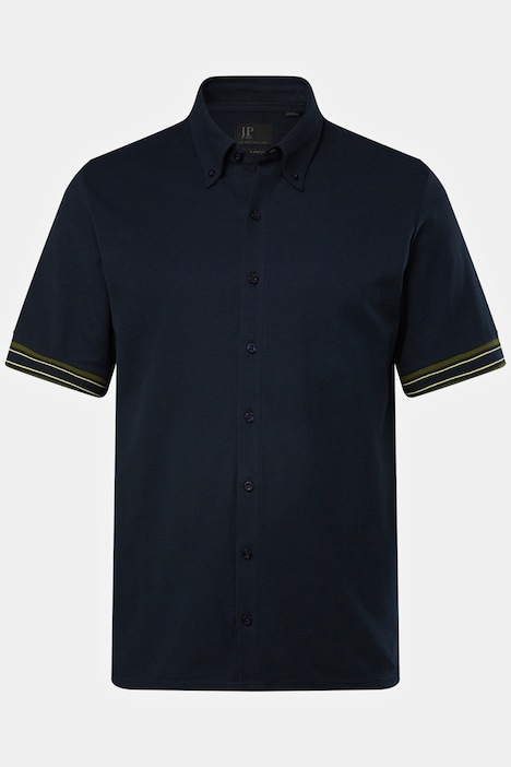 Piqué-Hemd, Halbarm, Buttondown-Kragen, Modern Basic Fit, bis 8 XL