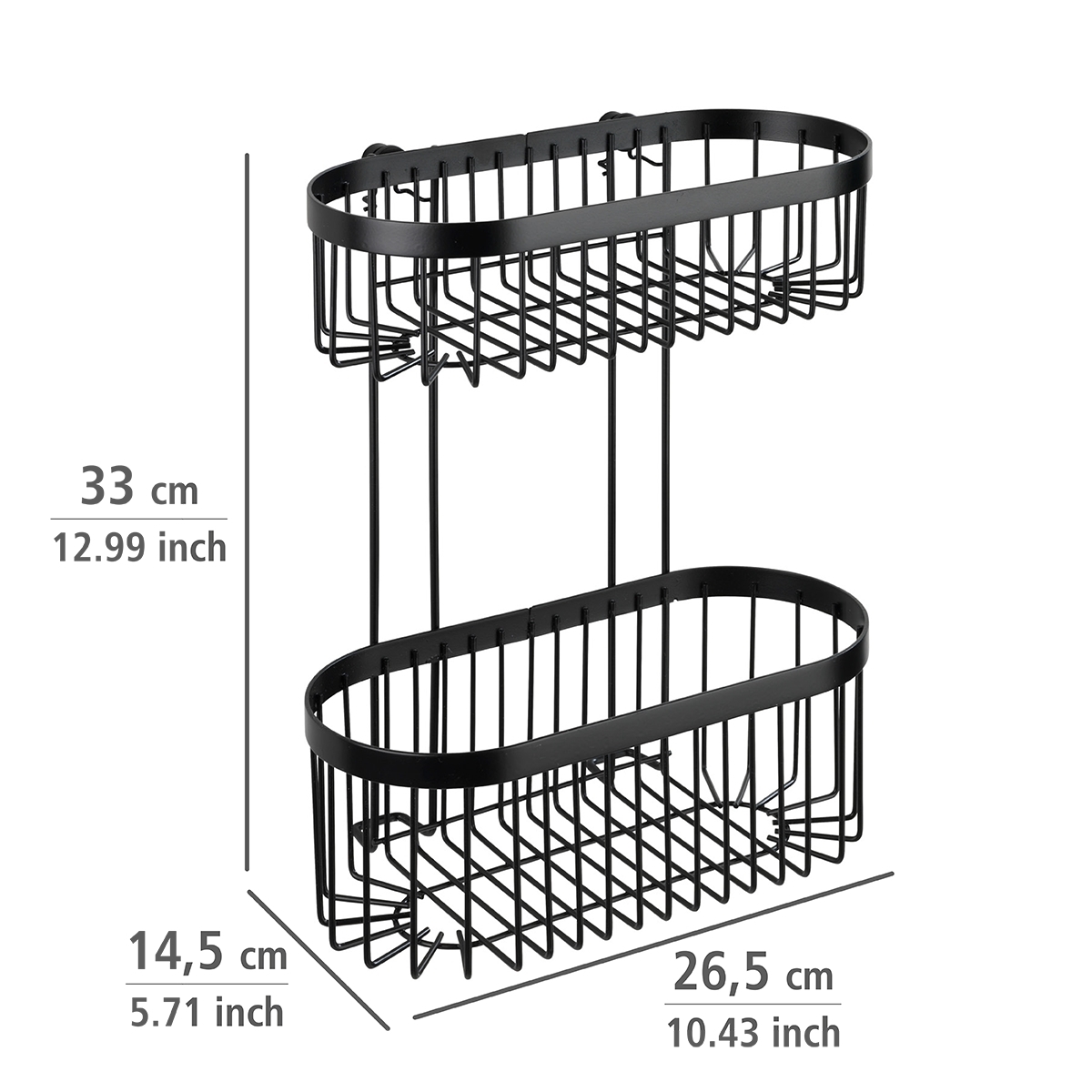 Wenko Classic Plus wandrek 2-laags zwart