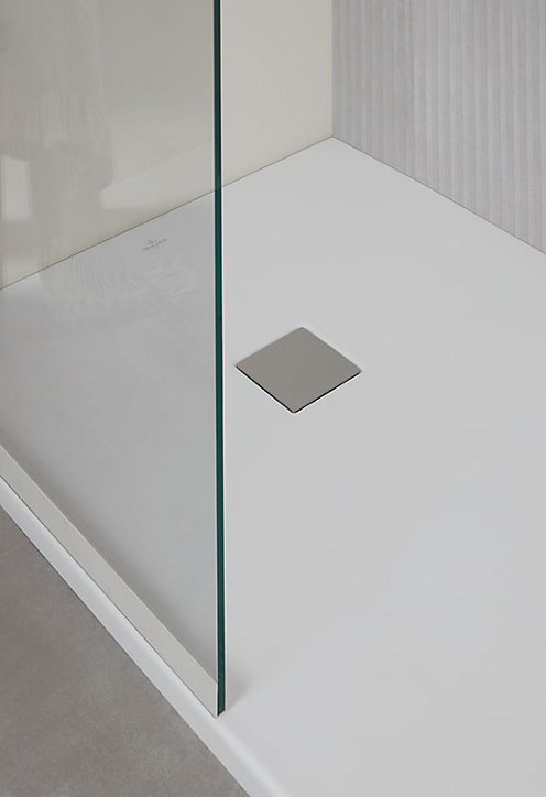 Receveur de douche 80 x 80 cm en acrylique, gris mat, Villeroy & Boch Exklusive