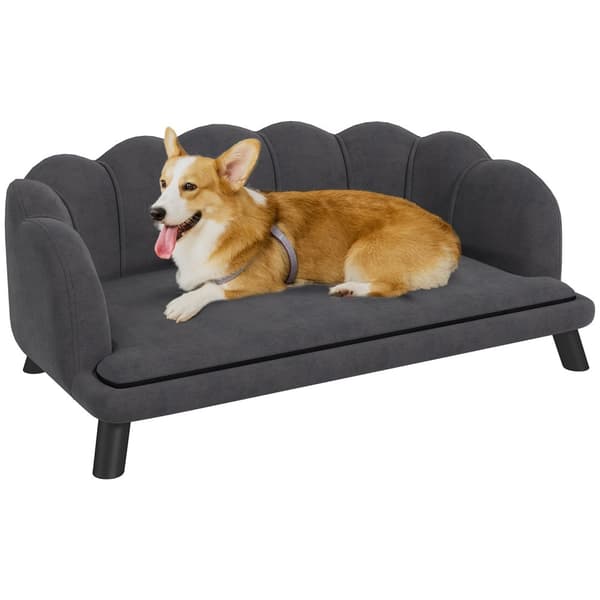 Luxury Hundesofa Ryggstøtte Treben Mørkegrå 98,5X60,5X35,5Cm