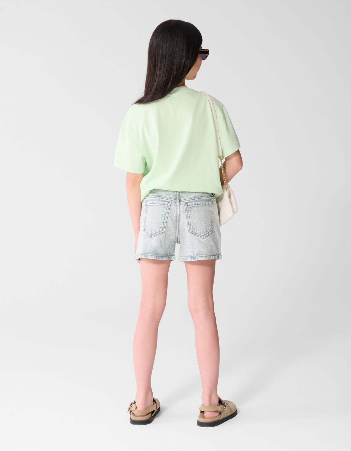 Strass Short Grijs