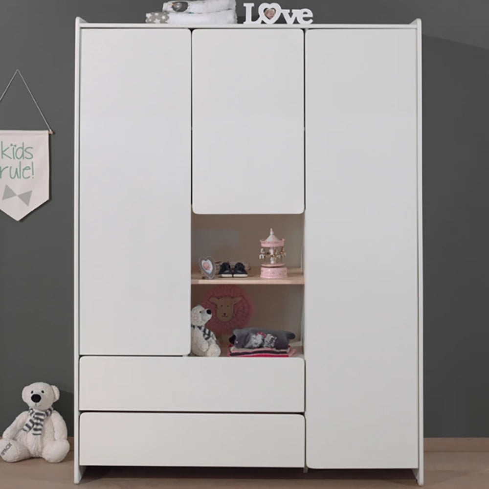 Vipack Kiddy Kledingkast 3-deurs - Wit