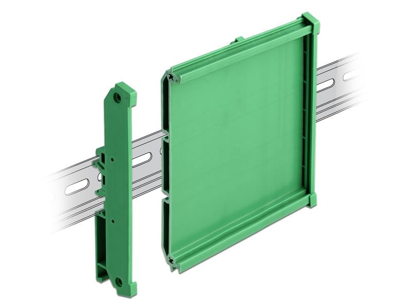 Delock Platinenhalterung für Hutschienen 10 cm lang, Grün Delock Platinenhalterung (107 mm) für Hutschiene 10 cm lang