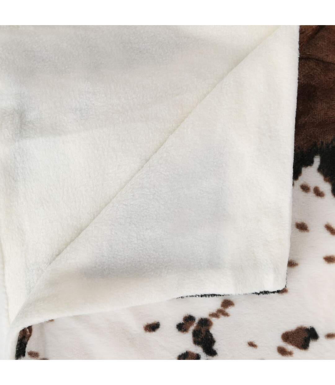 Plaid Vache - 130 x 160 cm - Blanc et marron