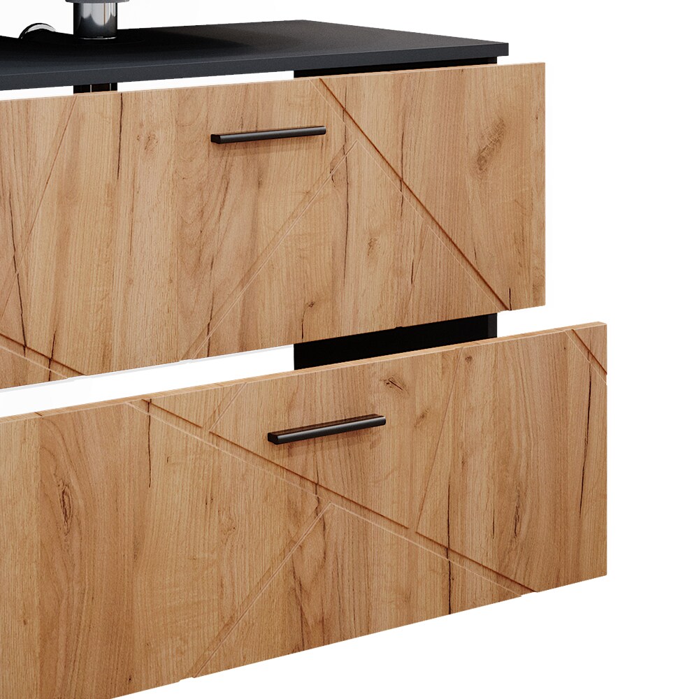 Vicco Badmöbelset Irma Anthrazit Eiche modern 80 cm 30 cm Badezimmerschrank Badschrank Badezimmermöbel Waschtischunterschrank Spiegelschrank Hochschrank Midischrank Hängeschrank Tür Schublade