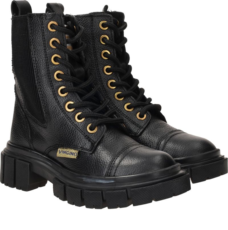 Vingino Sienna Veterboots Zwart Meisjes