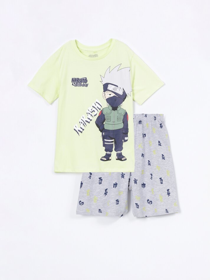 Conjunto de pijama curto estampado Naruto Shippuden - Lima
