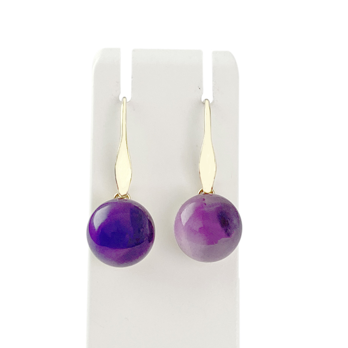 Boucles d oreilles d'occasion or 375 jaune améthystes