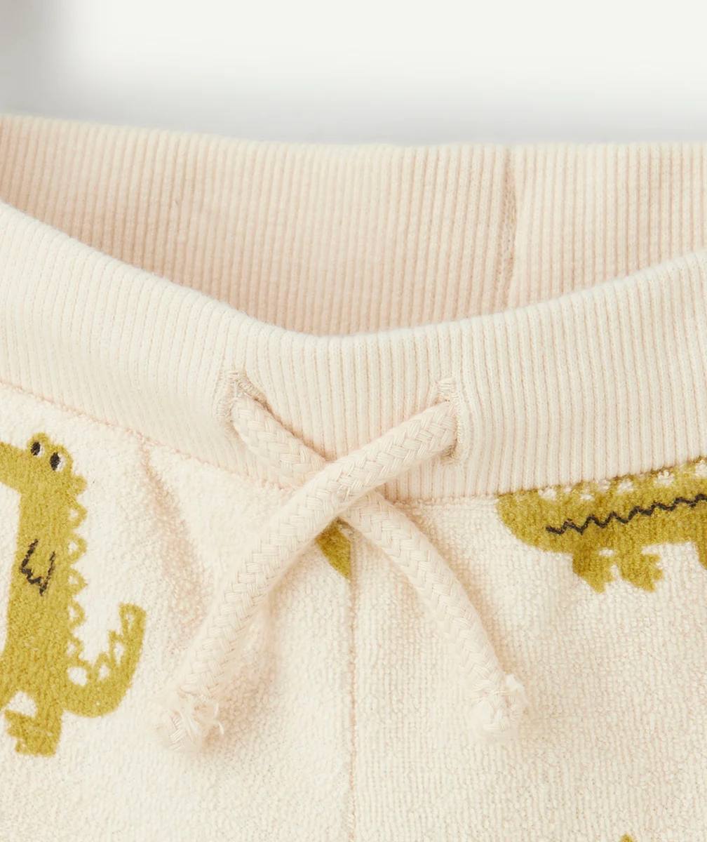 BERMUDA BÉBÉ GARÇON MATIÈRE ÉPONGE EN FIBRES RECYCLÉES IMPRIMÉ CROCO