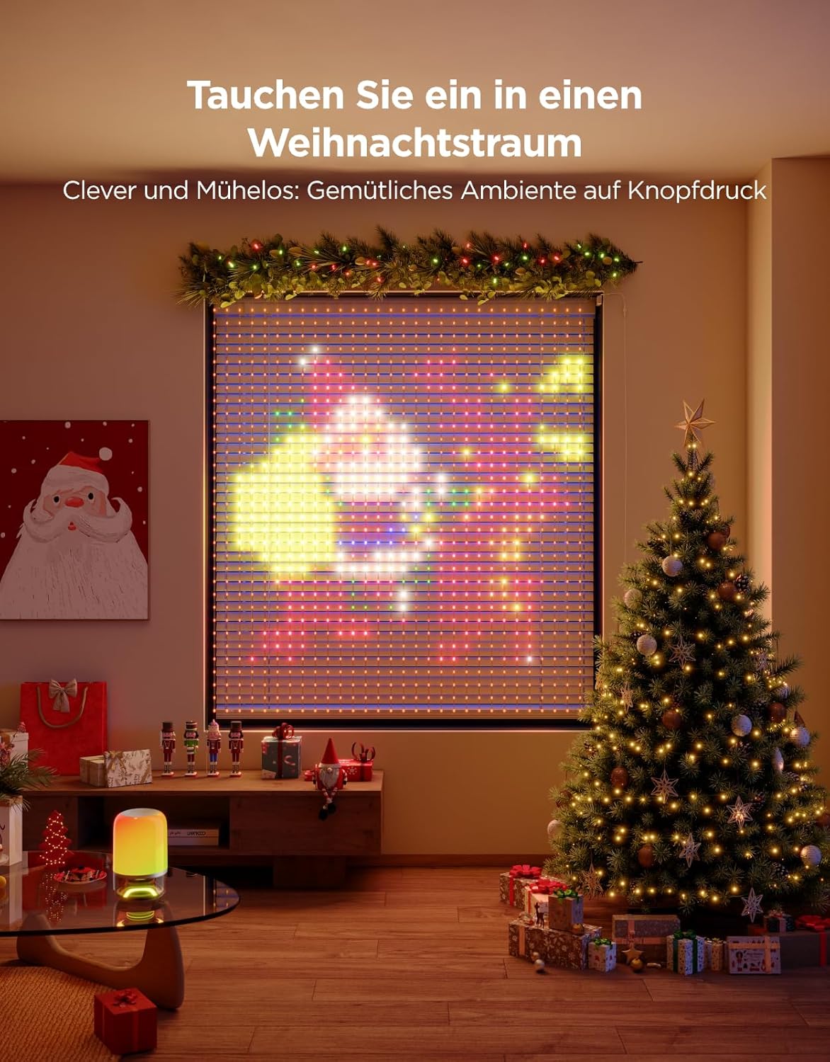 Govee Curtain Lights Pro, 960 LEDs Smart LED-Vorhang, Verbesserter Intelligenter LED-Lichterketten mit AIGC, Dynamische DIY Lichterkette für Weihnachten Christmas Deko, IP67 Wasserfest, 1,65x1,76m