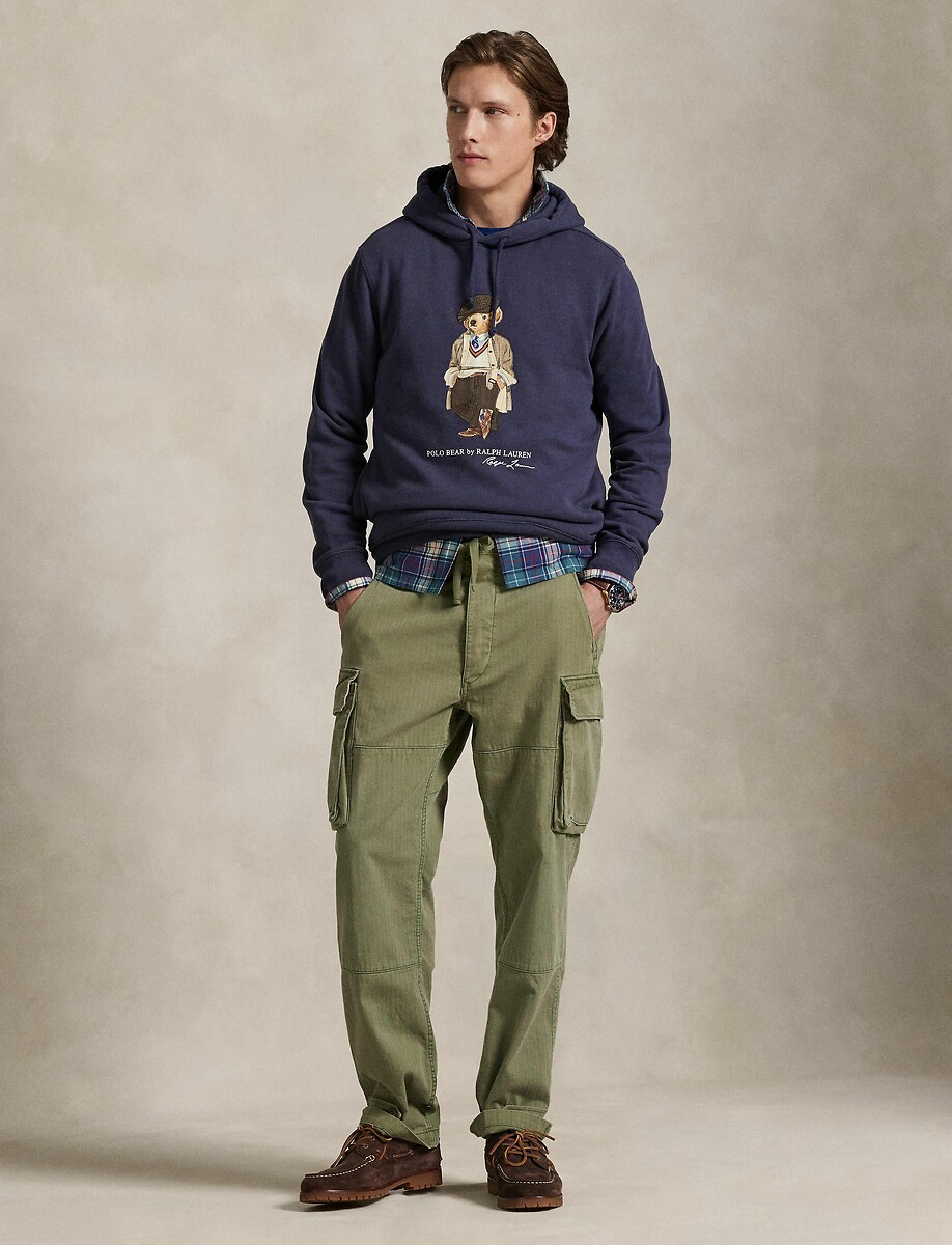 POLO RALPH LAUREN<br>Moletom com capuz e logo de urso