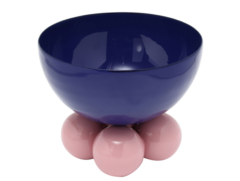 Bowl Double Funky Medium PT4251BL Cobalt blue & soft pink