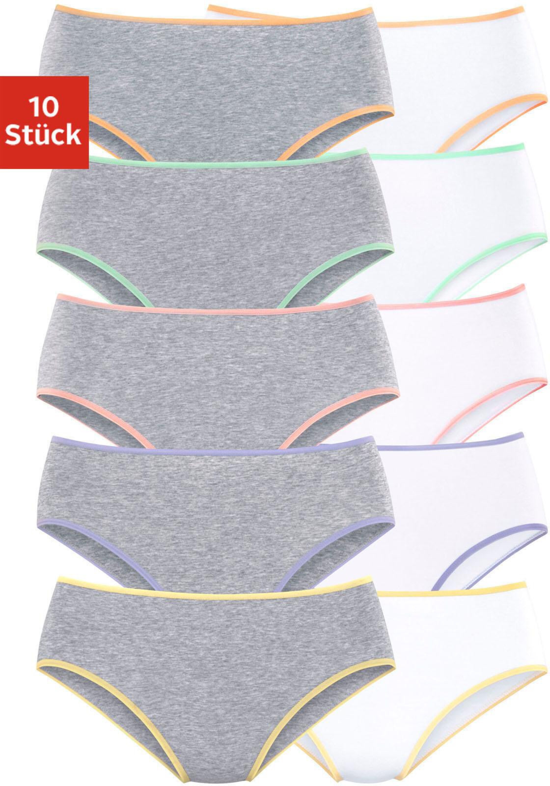 petite fleur Jazz-Pants Slips in grau-meliert, weiß