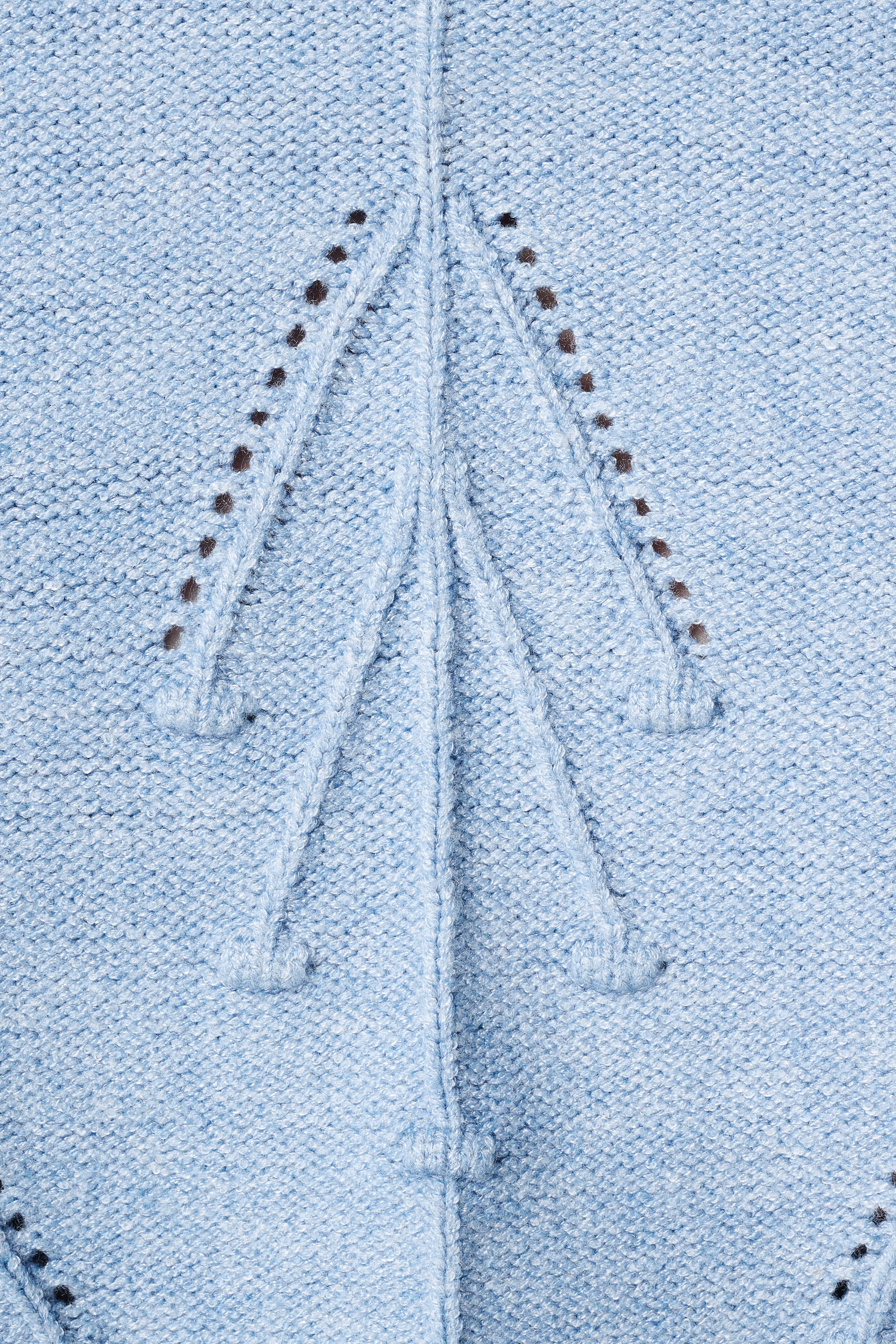 Gebreide trui met geborduurde print blauw