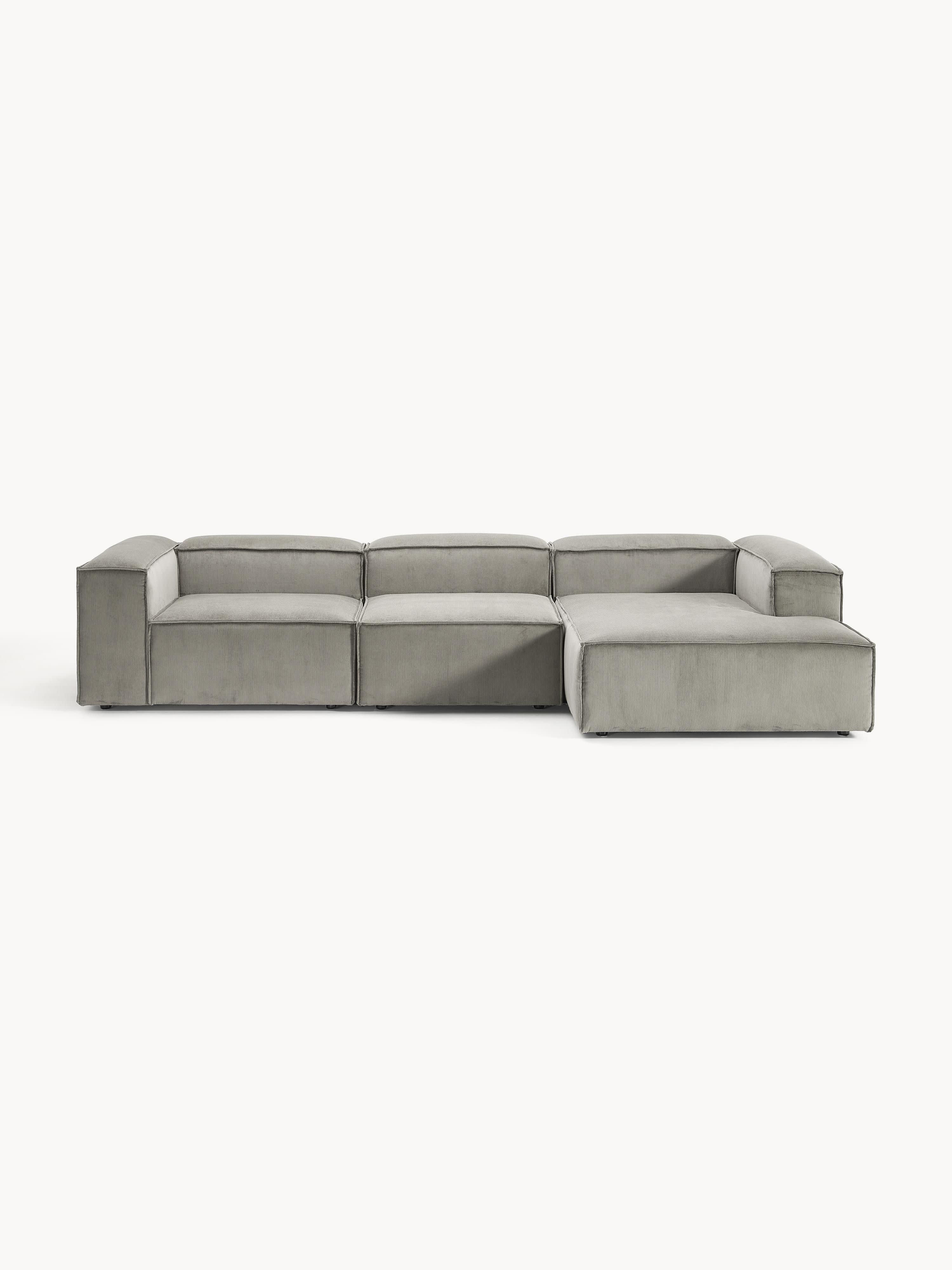 Modulaire ribfluwelen hoekbank Lennon (4-zits)