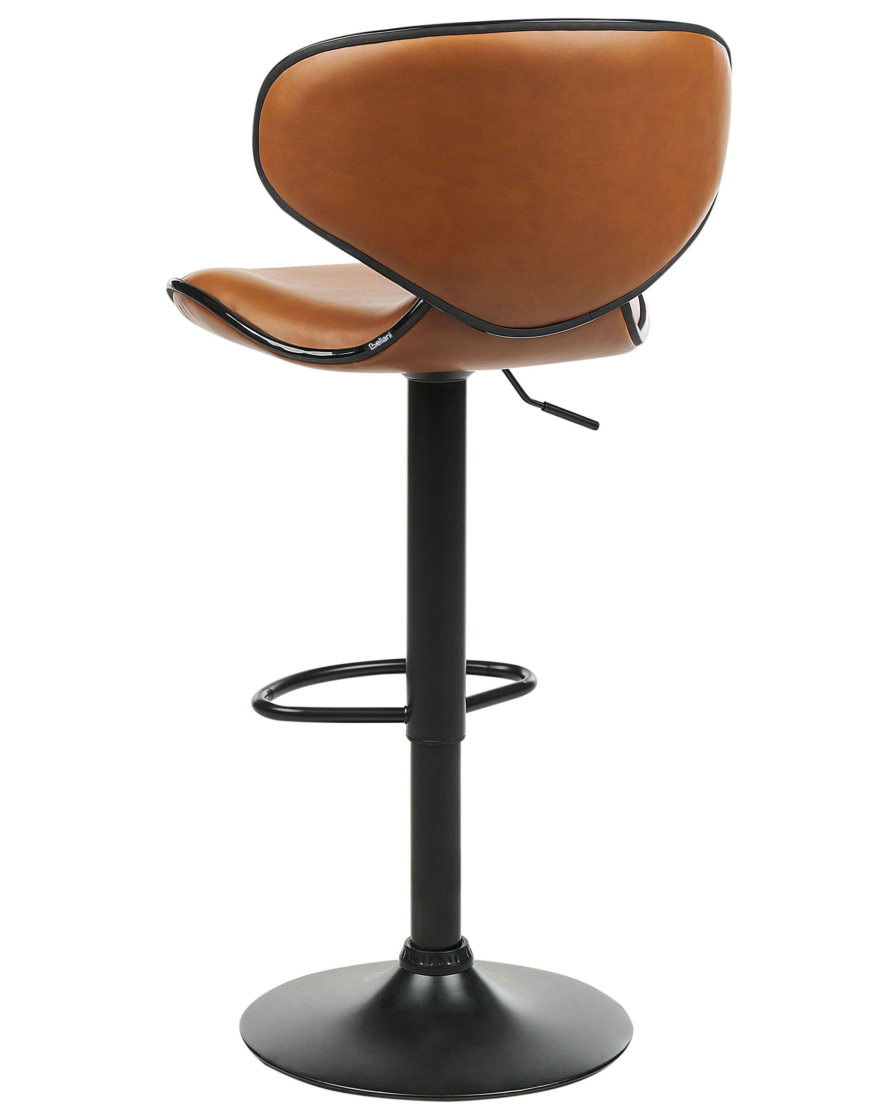 Set van 2 barstoelen CONWAY Kunstleer draaibaar Goudbruin