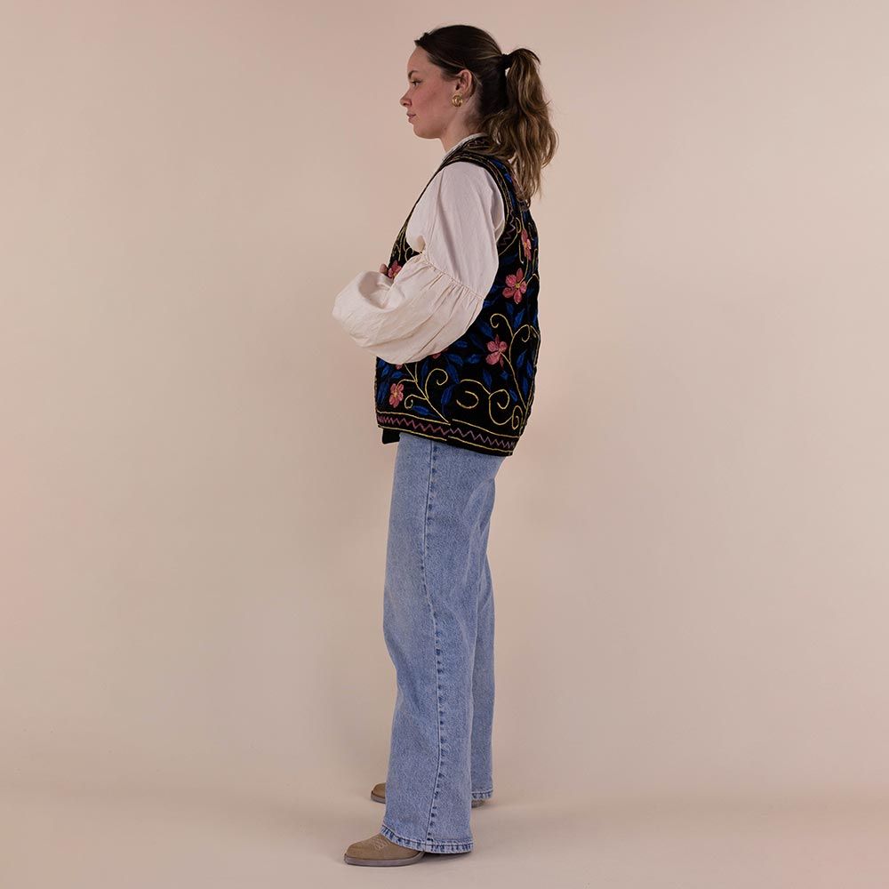 Moonrise Afghan velvet gilet Darya floral