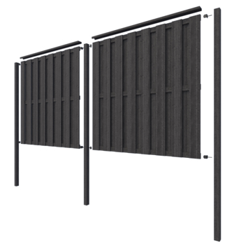 Schutting startpakket Royal grenen hout antraciet 3,8 m lang