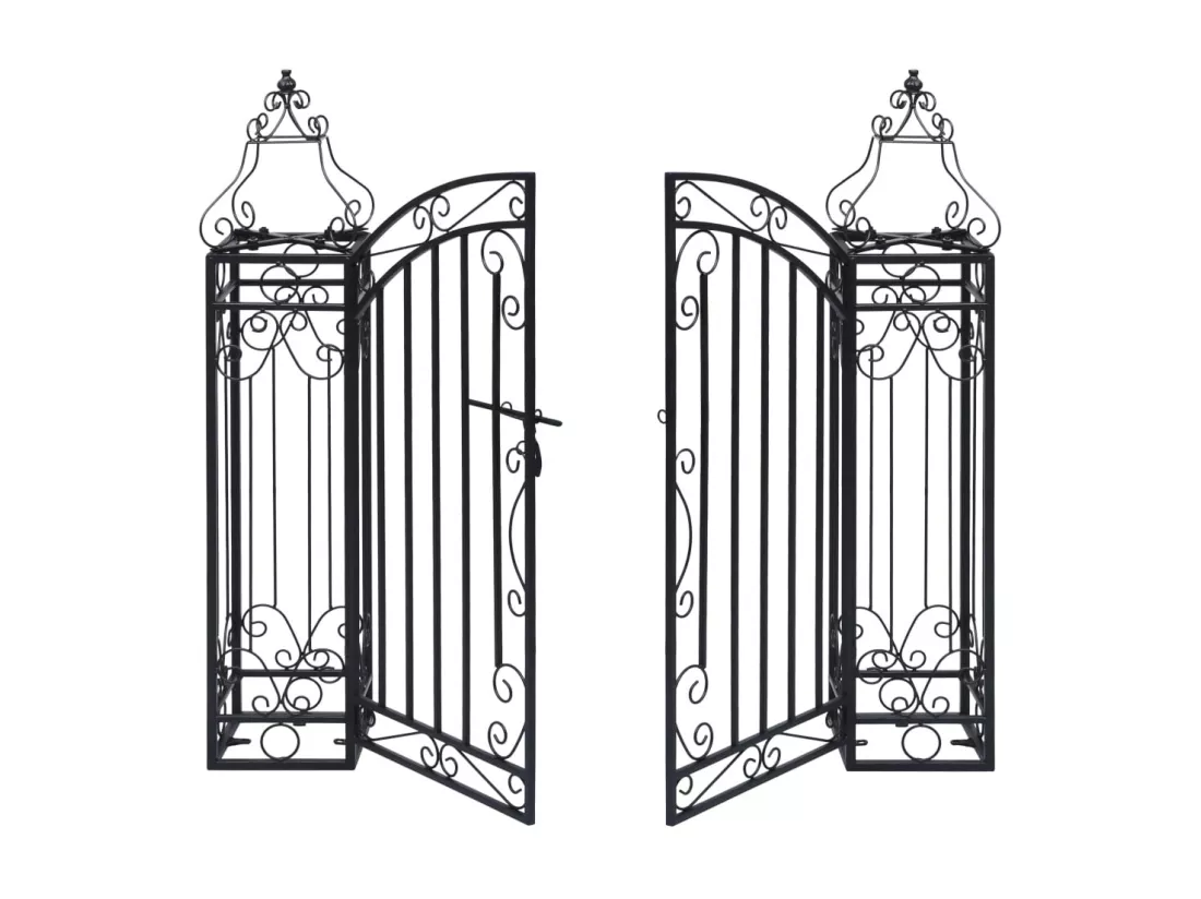 Portillon ornemental de jardin Fer forgé 122x20,5x100 cm