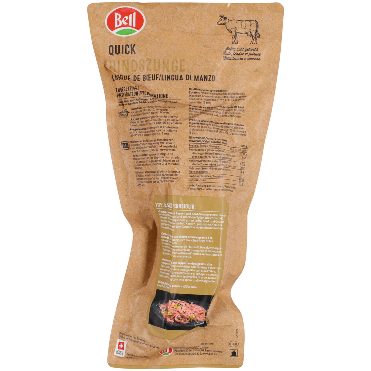 Bell Quick Rindszunge ca. 600g