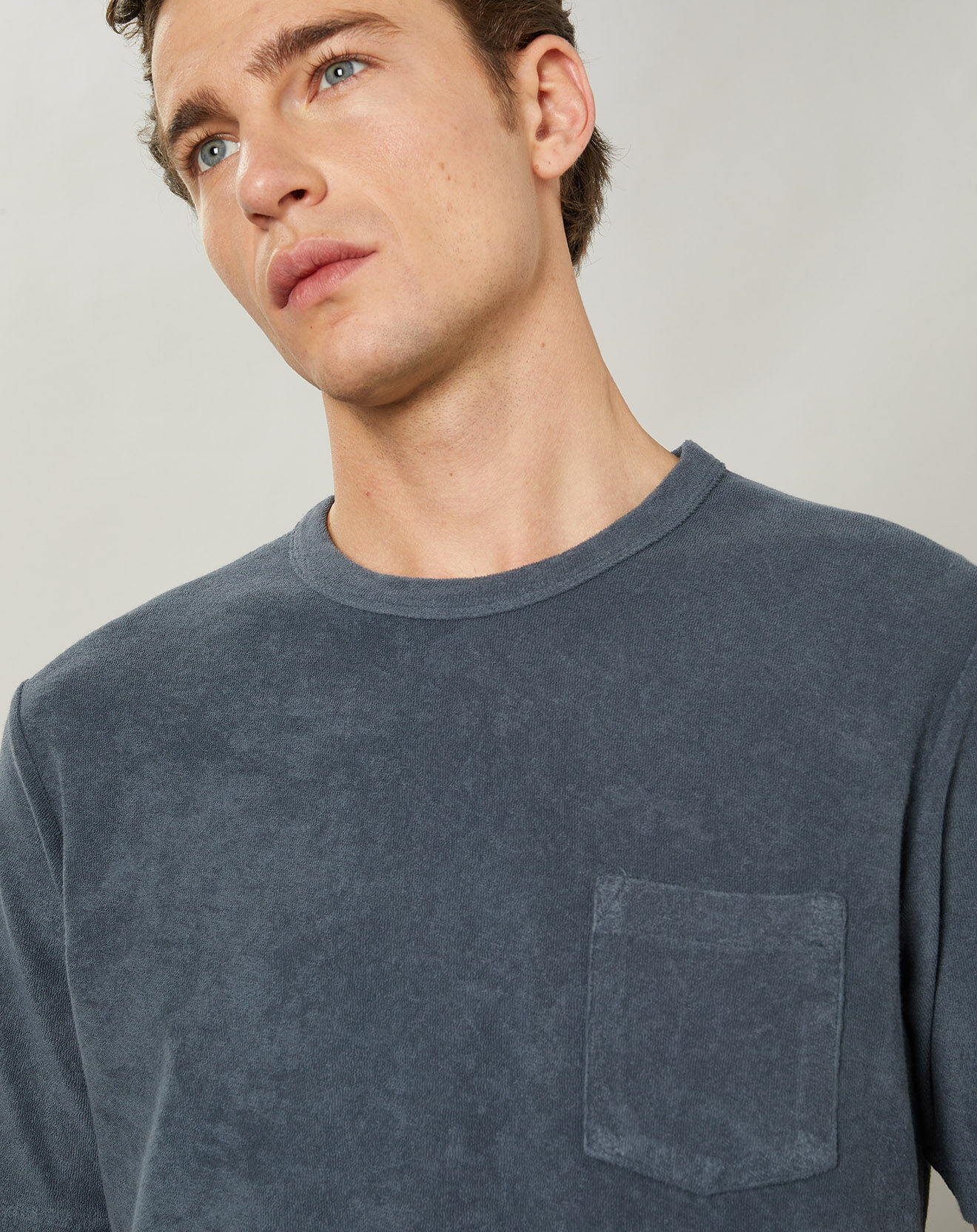 Hartford T-Shirt en éponge Pocket Crew tonnerre