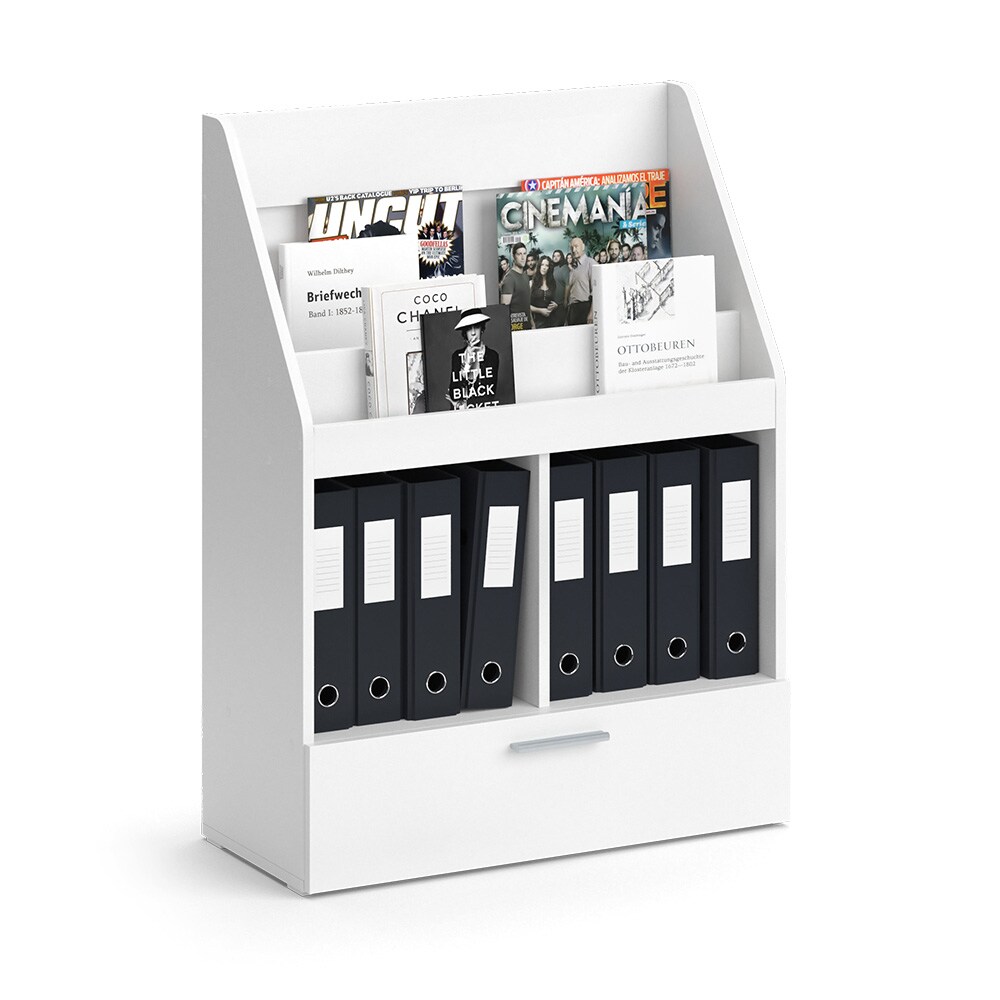Vicco Bücherregal Luigi 72 x 96,2 cm, Weiß, Wohnzimmerregal, modern