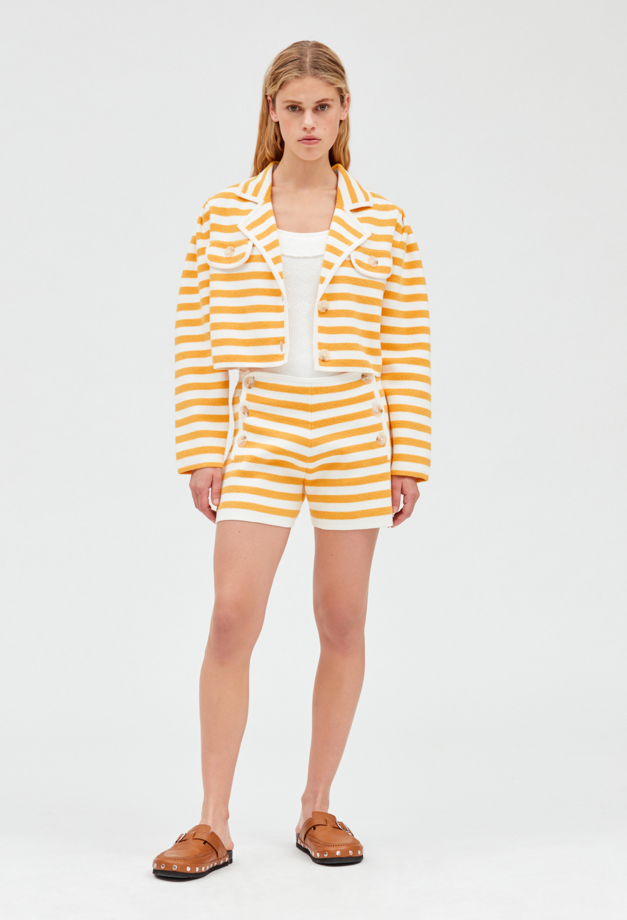 Short maille eponge raye